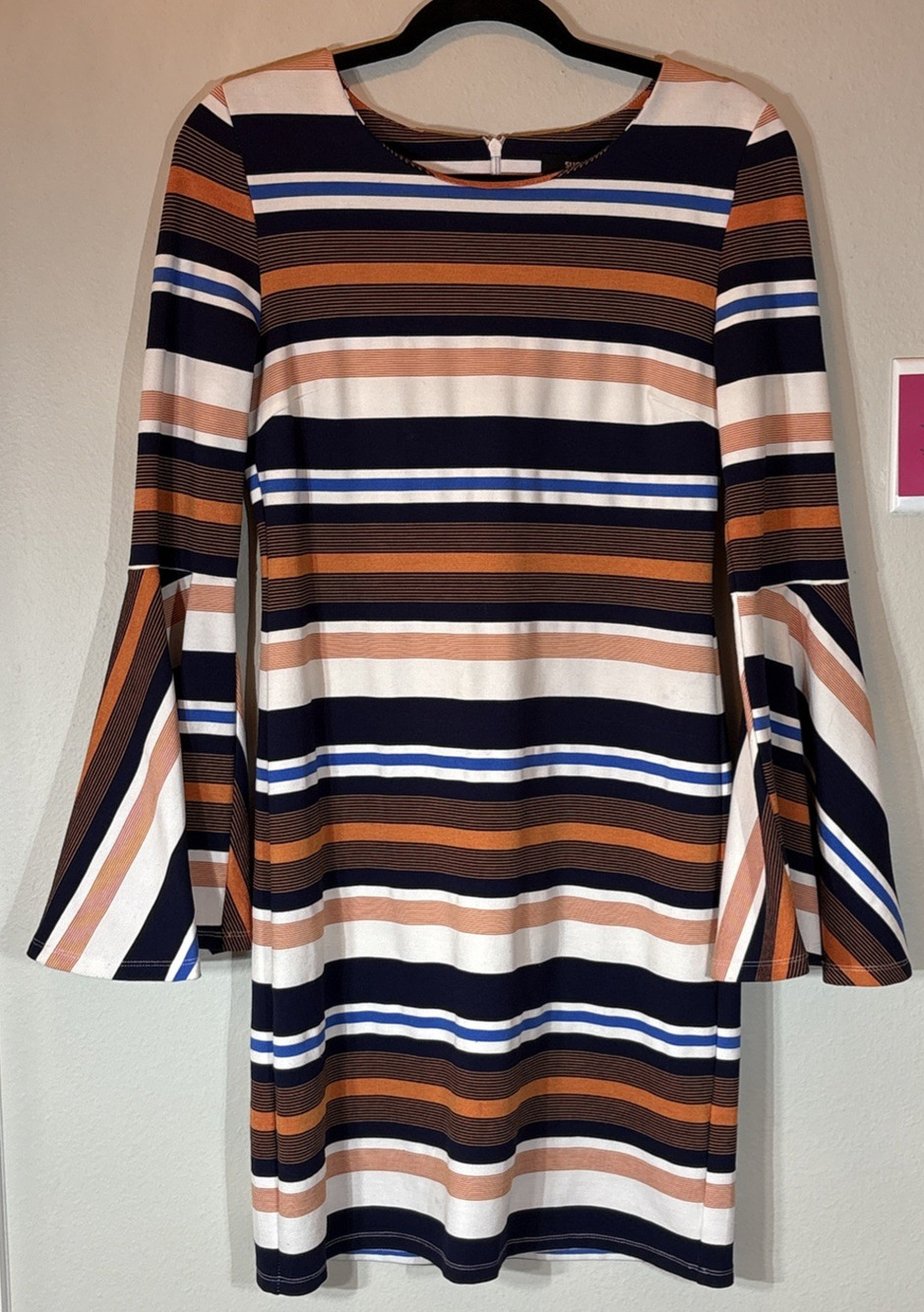 SUGAR LIPS Dress Womens Size Unk (small?)Striped Bell Sleeve Bodycon